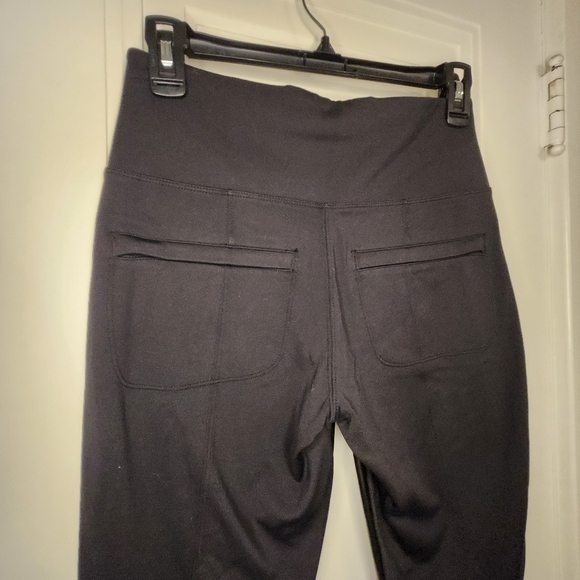 ATHLETA Delancey ShineTight Leggings Faux Leather Front, Zip Pockets Sz Small - Picture 7 of 11